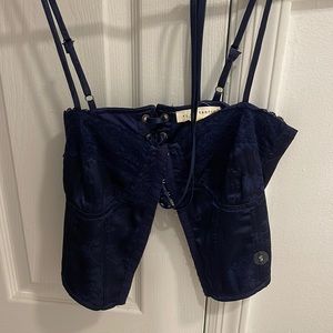 lace blue bustier